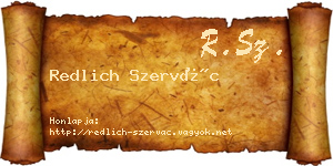Redlich Szervác névjegykártya